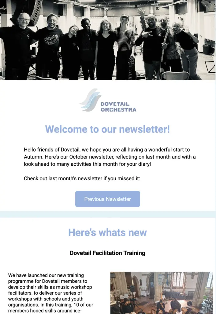 Dovetail October Newsletter
